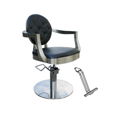 Eurostil Silla de Peluquería Chic Pie Redondo con Reposapiés