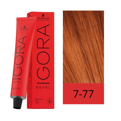 Schwarzkopf Tinte Igora Royal 7-77 Rubio Medio Cobrizo Intenso 60 ml