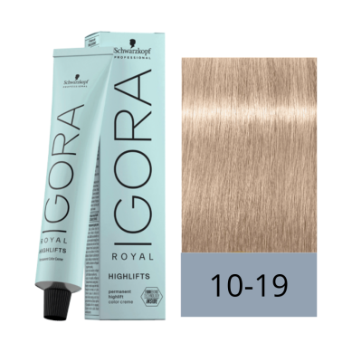 Schwarzkopf Tinte Igora Royal 10-19 Rubio Platino Ceniza Violeta Highlifts 60 ml