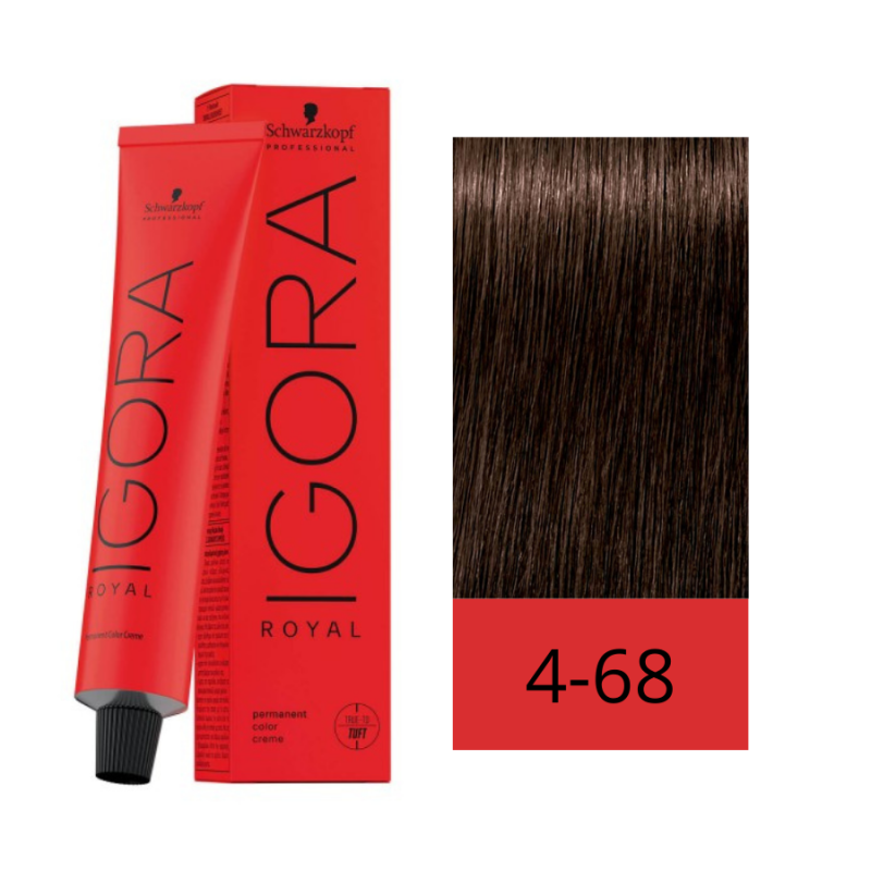 Schwarzkopf Tinte Igora Royal 4-68 Castaño Medio Marrón Rojo 60 ml