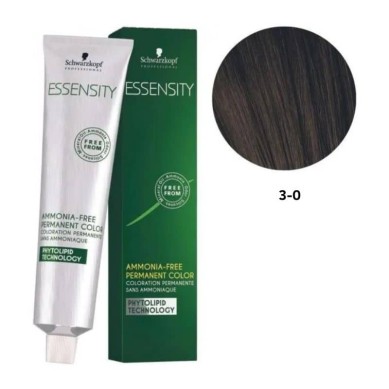 SCHWARZKOPF ESSENSITY TINTE SIN AMONIACO 3-0 CASTAÑO OSCURO + LOCIÓN ACTIVADORA