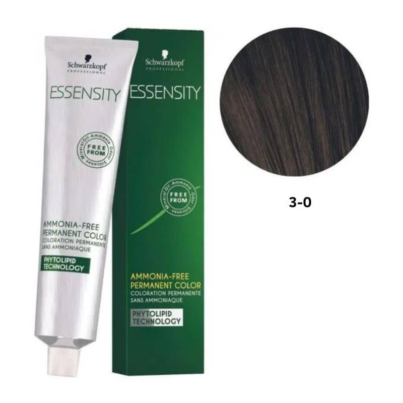 SCHWARZKOPF ESSENSITY TINTE SIN AMONIACO 3-0 CASTAÑO OSCURO + LOCIÓN ACTIVADORA