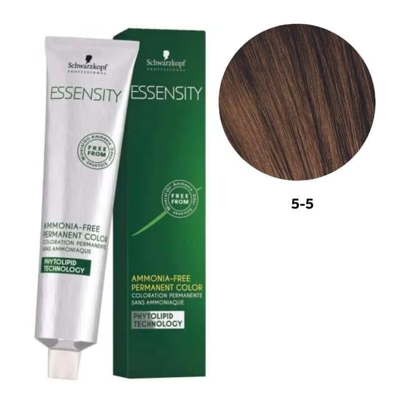 SCHWARZKOPF ESSENSITY TINTE SIN AMONIACO 5-5 CASTAÑO CLARO DORADO + LOCIÓN ACTIVADORA