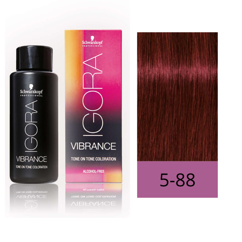 Schwarzkopf Igora Vibrance 5-88 Castaño Claro Rojizo Intenso (sin alcohol) 60 ml