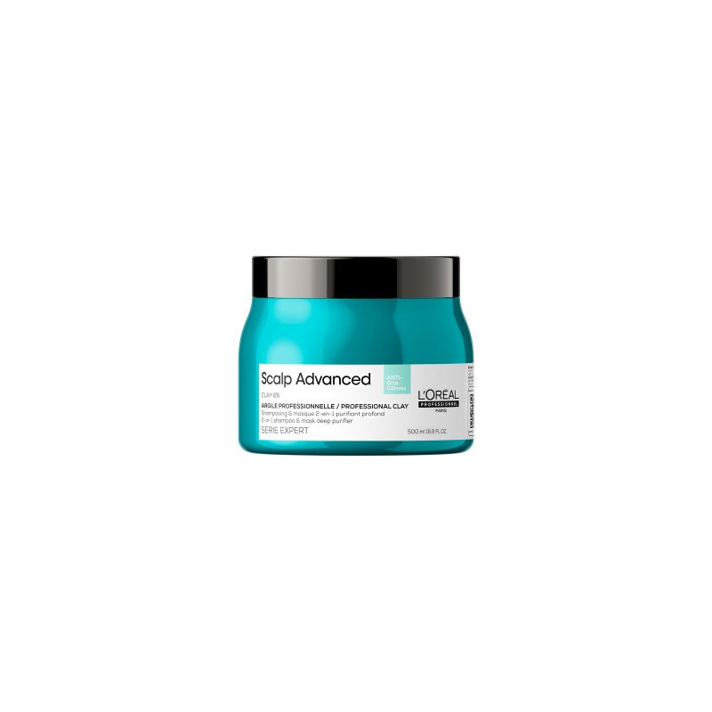 L'Oreal SCALP ADVANCED anti-grasa 2-in1 shampoo & mask deep purifer clay 500 ml