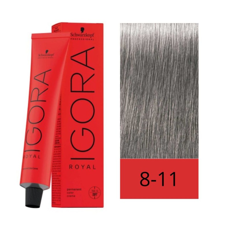 Schwarzkopf Tinte Igora Royal 8-11 Rubio Claro Ceniza Intenso 60 ml