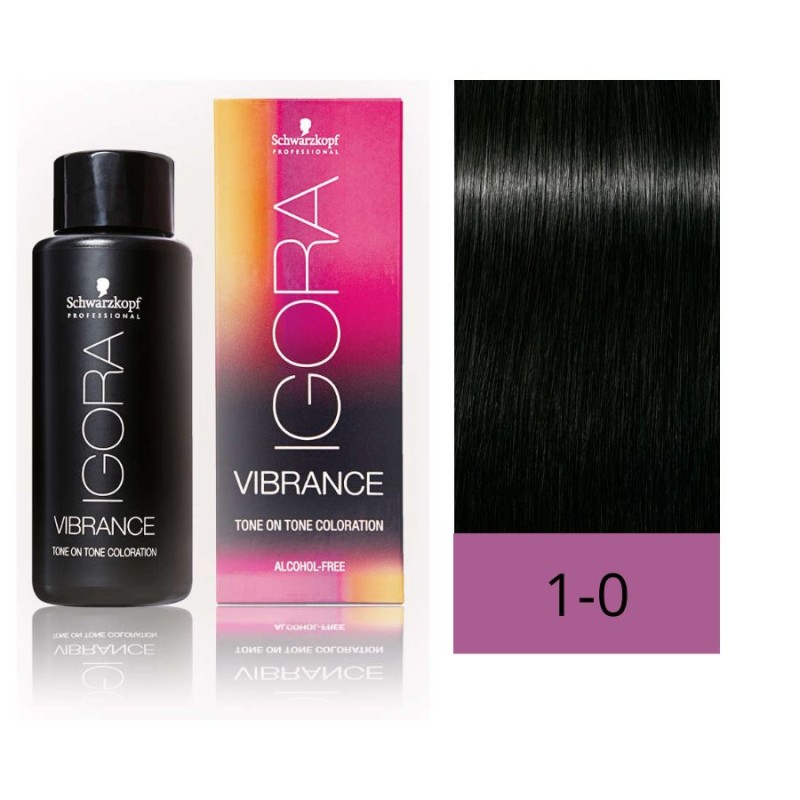 Schwarzkopf Igora Vibrance 1-0 Negro 60 ml Baño de Color (sin Alcohol)