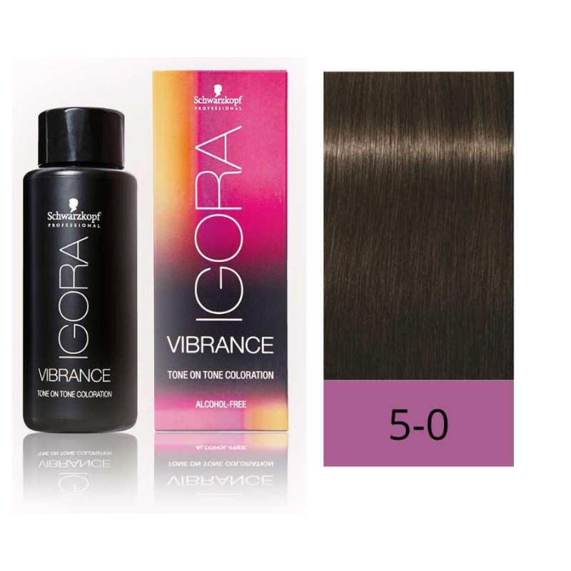 Schwarzkopf Igora Vibrance Baño de Color 5-0 Castaño Claro 60 ml (Sin Alcohol)