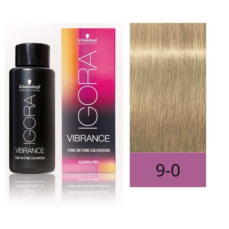 Schwarzkopf Igora Vibrance 9-0 Rubio Muy Claro Natural 60 ml (Sin Alcohol)