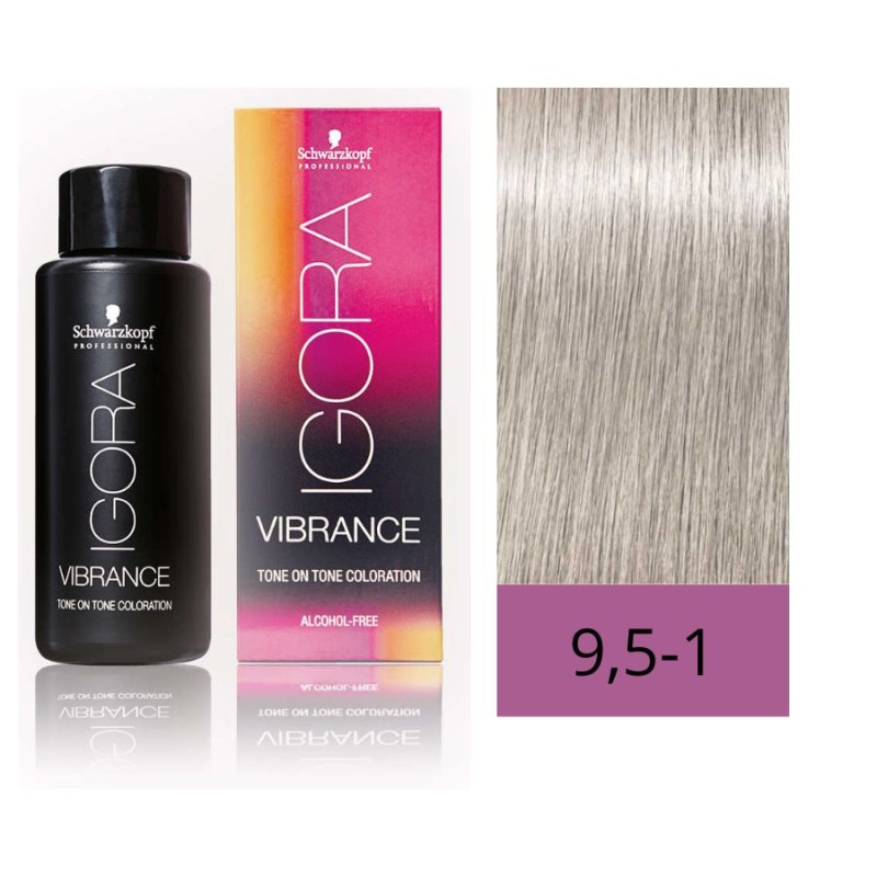 Schwarzkopf Igora Vibrance 9,5-1 Tonalizador Ceniza 60 ml (Sin Alcohol)