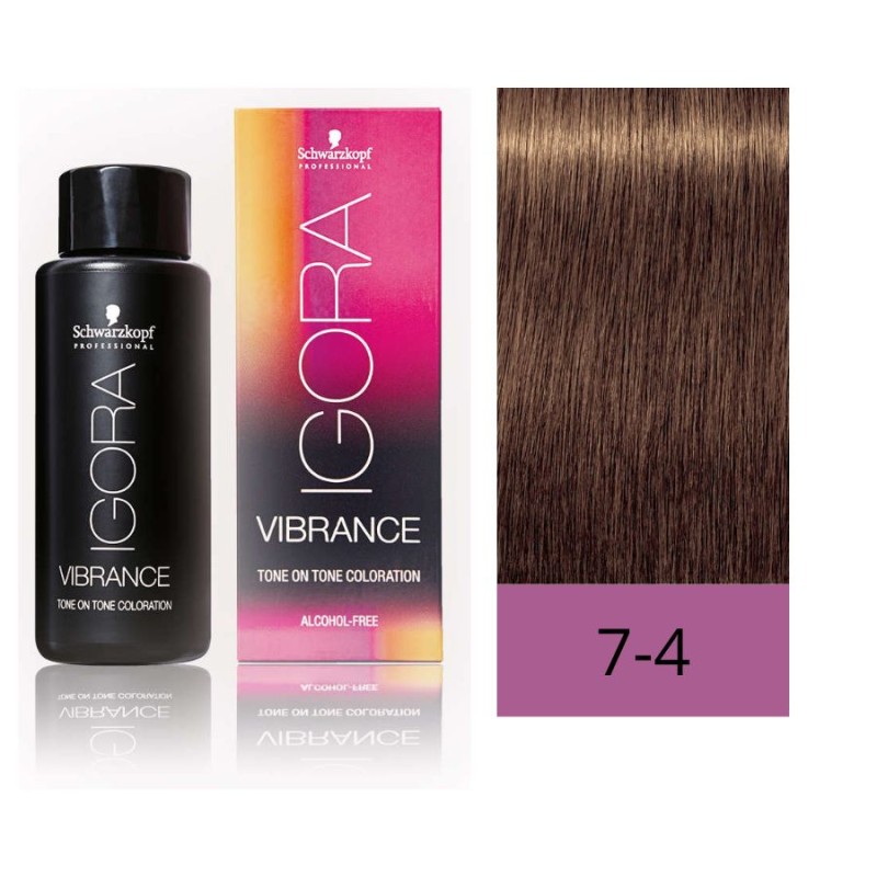 Schwarzkopf Igora Vibrance 7-4 Rubio Medio Beige 60 ml Baño de Color