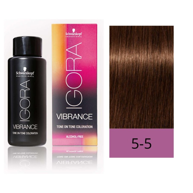 Schwarzkopf Igora Vibrance 5-5 Castaño Claro Dorado 60 ml Baño de Color (Sin Alcohol)