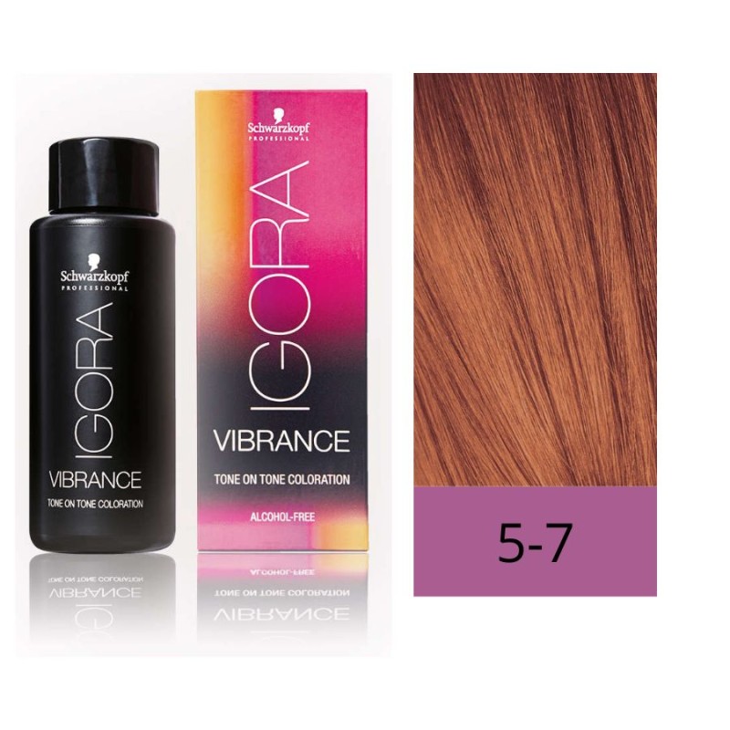 Schwarzkopf Igora Vibrance 5-7 Castaño Claro Cobrizo 60 ml Baño de Color