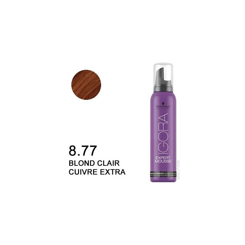 SCHWARZKOPF IGORA EXPERT MOUSSE 8-77 rubio claro cobrizo intenso 100 ml