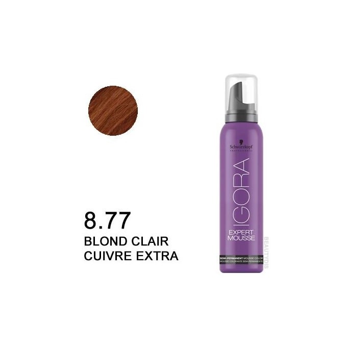 SCHWARZKOPF IGORA EXPERT MOUSSE 8-77 rubio claro cobrizo intenso 100 ml